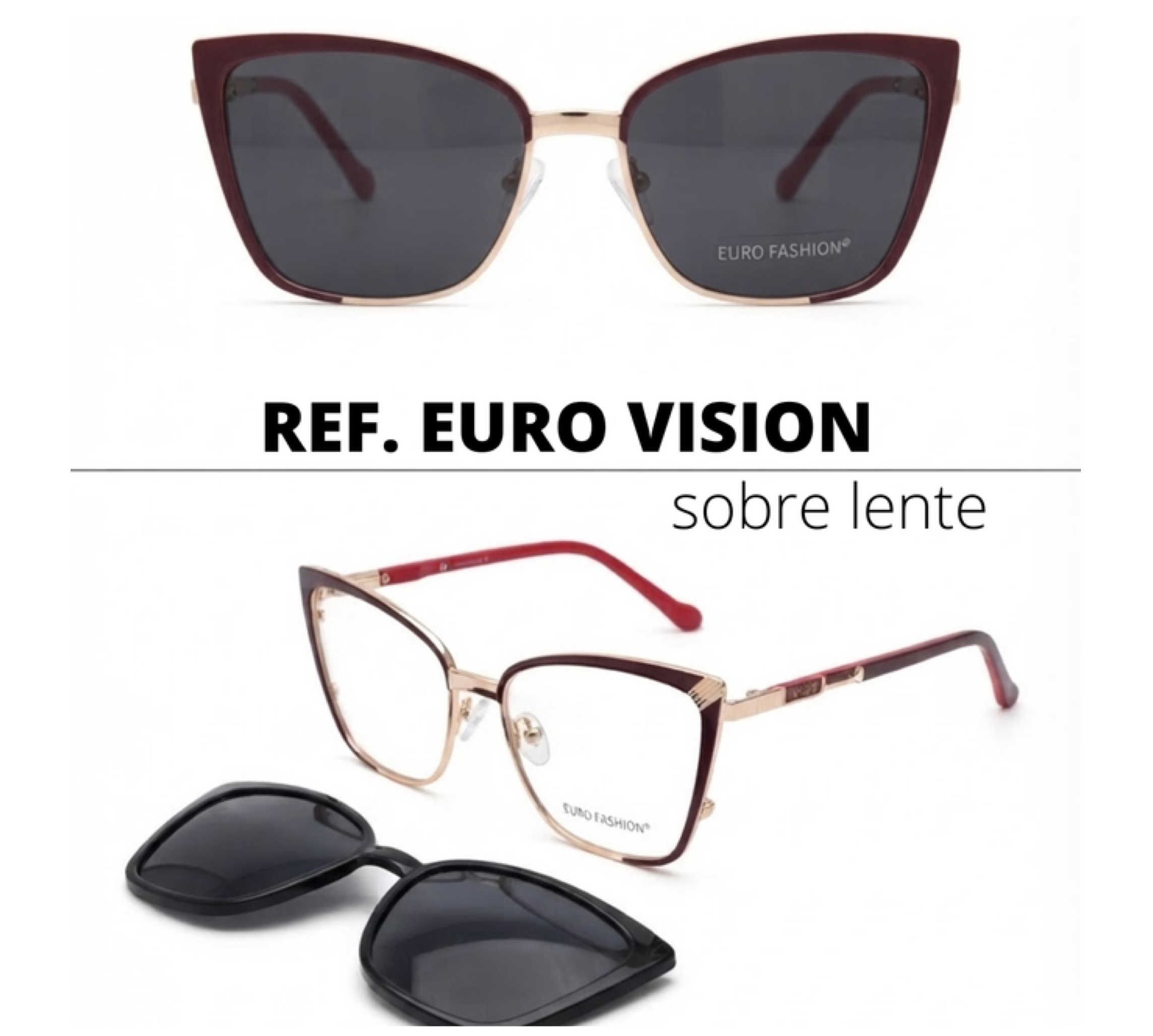 Sello Eyewear EURO VISION Clip-On Borgoña Vino